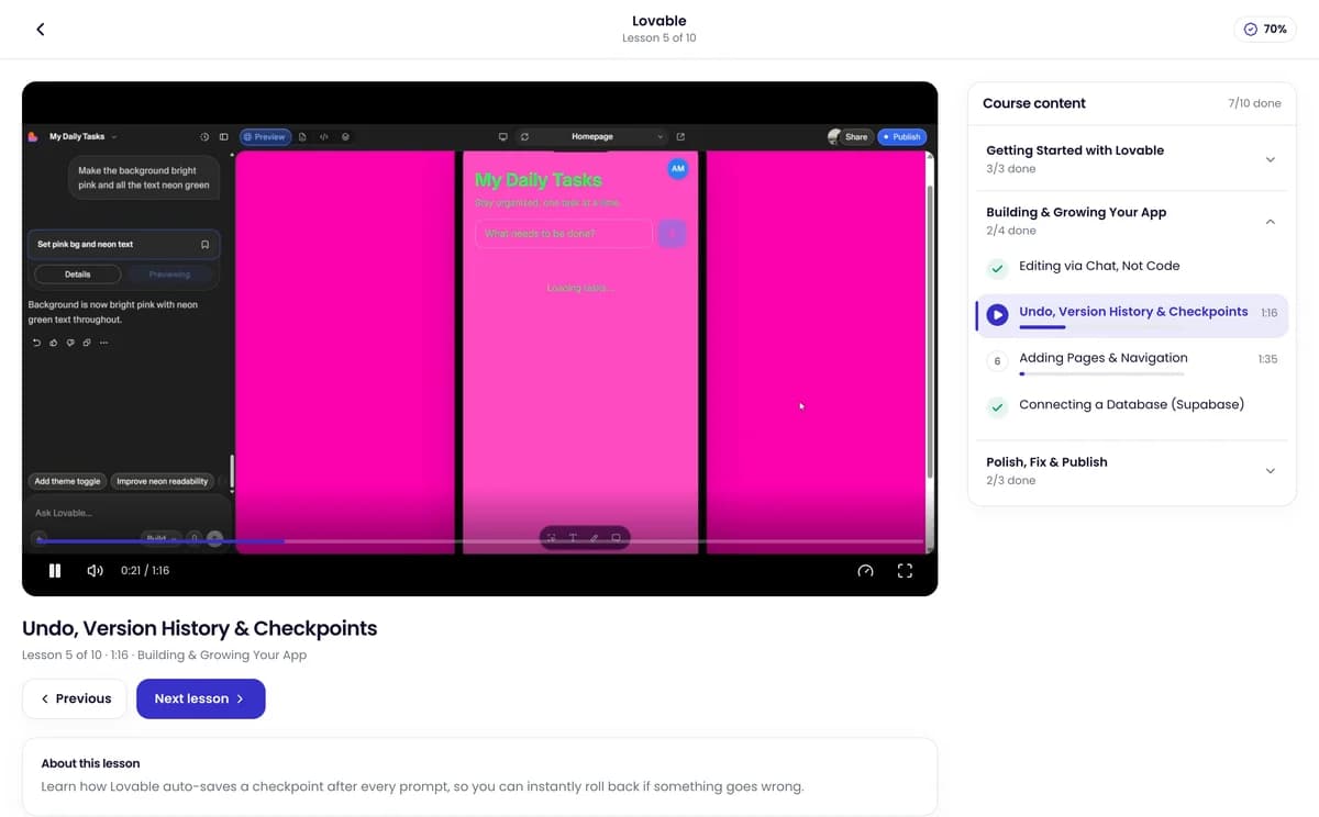A video lesson on the AIshala web app